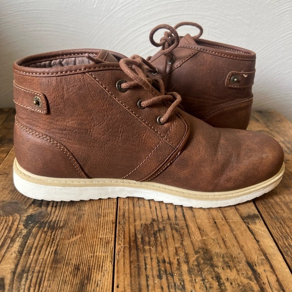 Levi's 501 Boys Youth Ankle Work Boots SZ 6 Brown British Tan Lightweight - Picture 7 of 10
